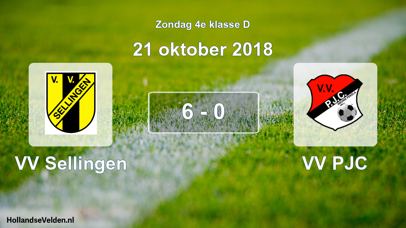 Total number of matches played: VV Sellingen - VV PJC 6 - 0 (21 October 2018)