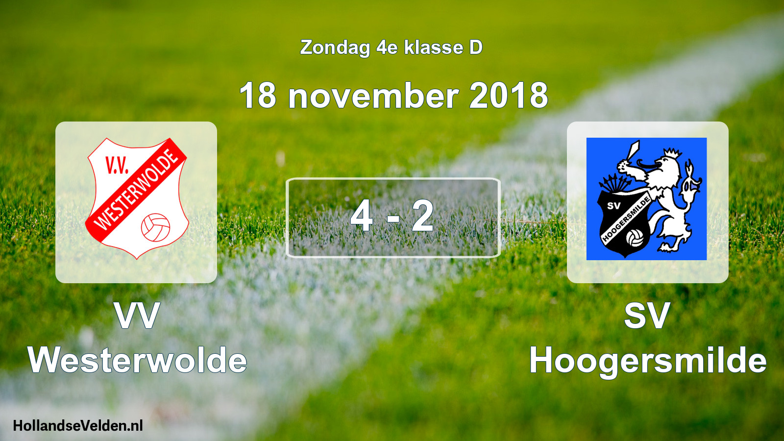 Total number of matches played: VV Westerwolde - SV Hoogersmilde 4 - 2 (18 November 2018)
