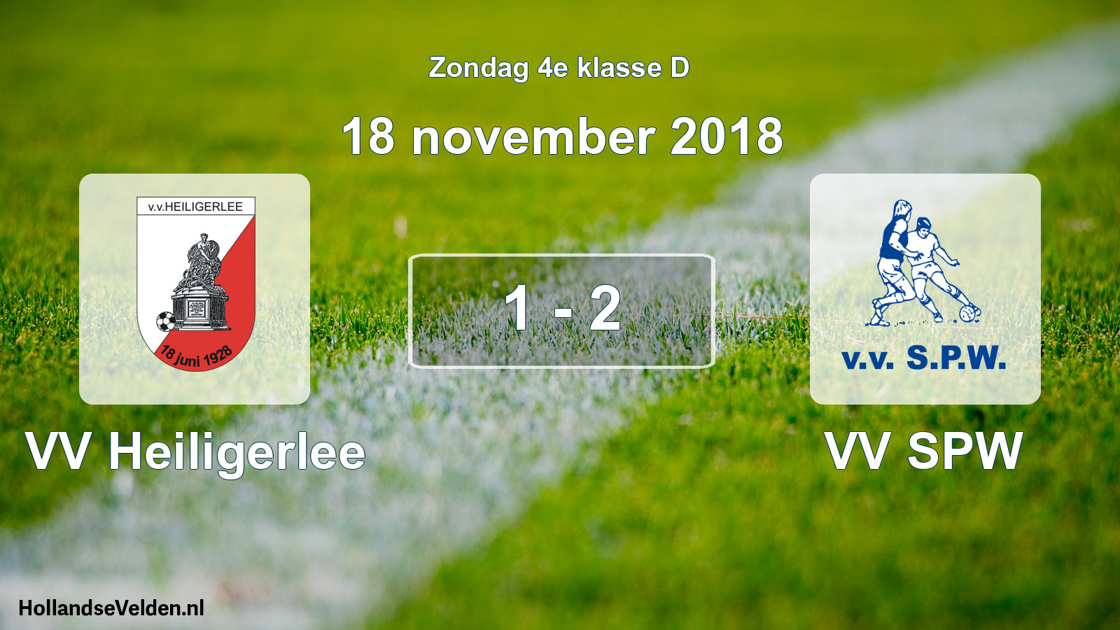 Total number of matches played: VV Heiligerlee - VV SPW 1 - 2 (18 November 2018)
