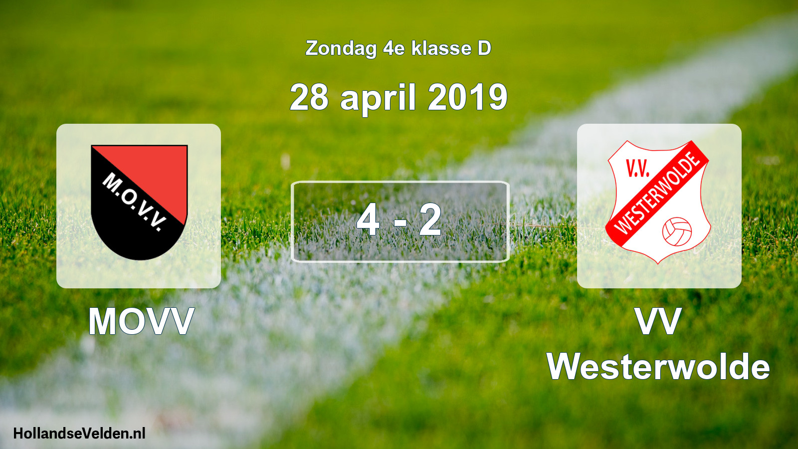 Total number of matches played: MOVV - VV Westerwolde 4 - 2 (28 April 2019)