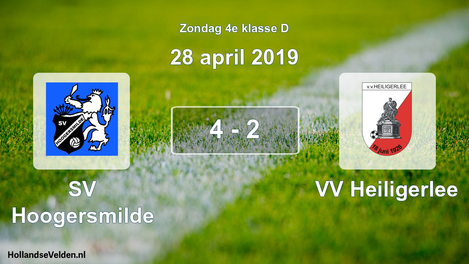 Total number of matches played: SV Hoogersmilde - VV Heiligerlee 4 - 2 (28 April 2019)