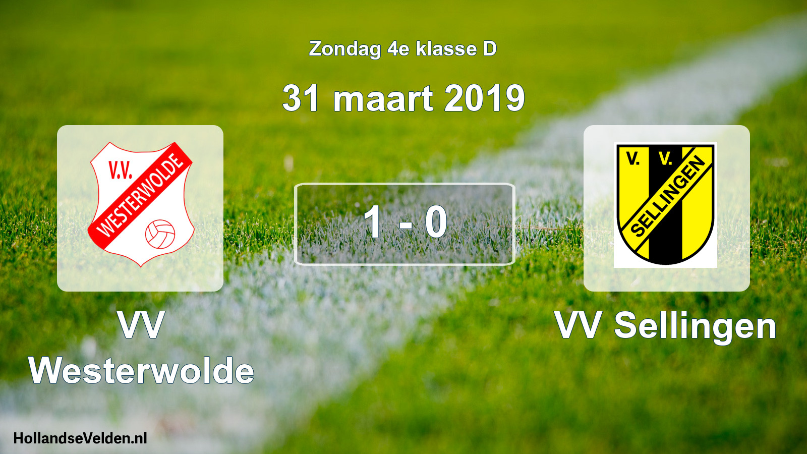 Total number of matches played: VV Westerwolde - VV Sellingen 1 - 0 (31 March 2019)