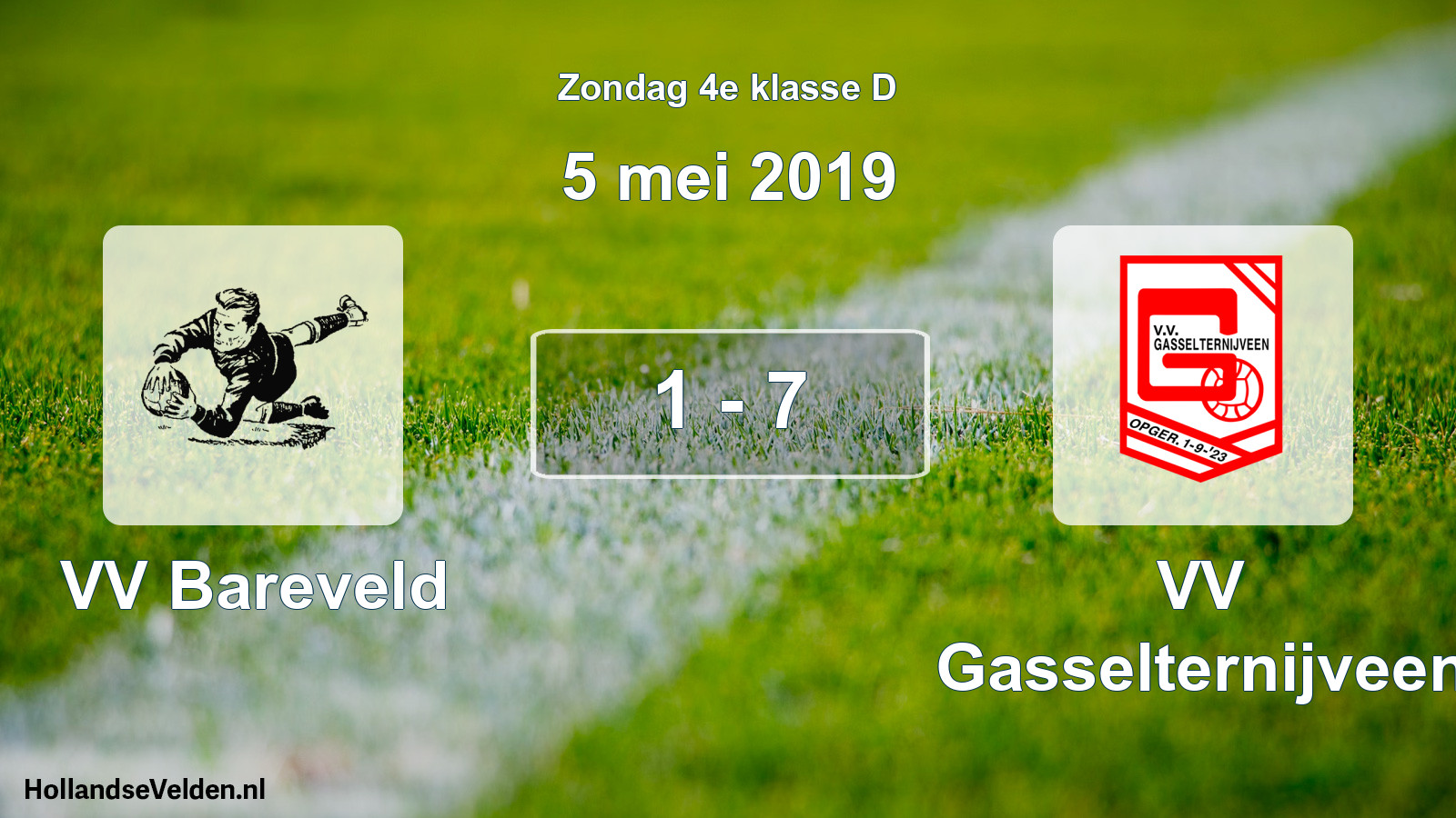 Total number of matches played: VV Bareveld - VV Gasselternijveen 1 - 7 (5 May 2019)