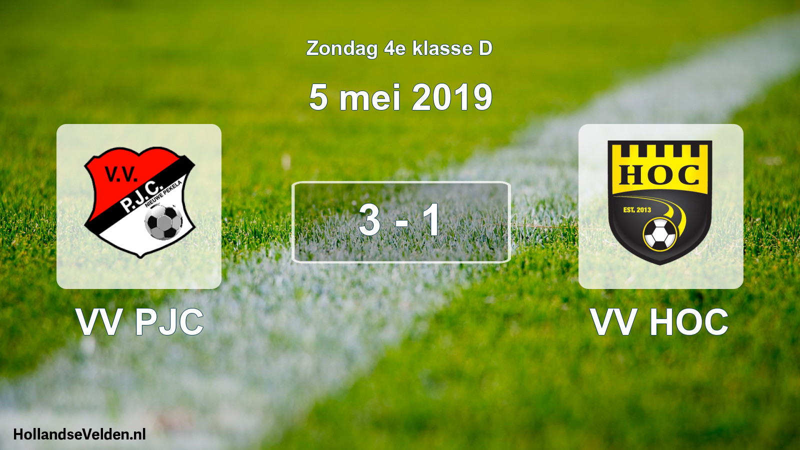 Total number of matches played: VV PJC - VV HOC 3 - 1 (5 May 2019)