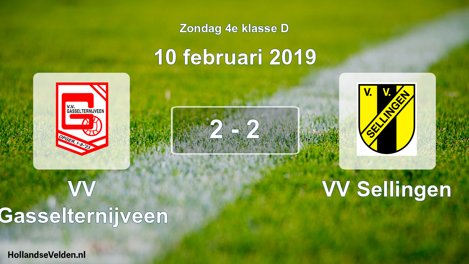 Total number of matches played: VV Gasselternijveen - VV Sellingen 2 - 2 (10 February 2019)