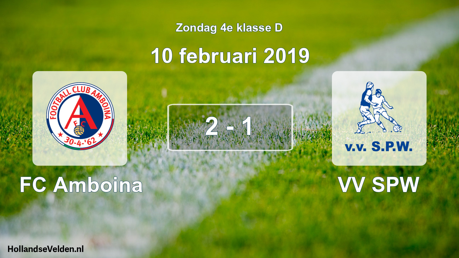 Total number of matches played: FC Amboina - VV SPW 2 - 1 (10 February 2019)