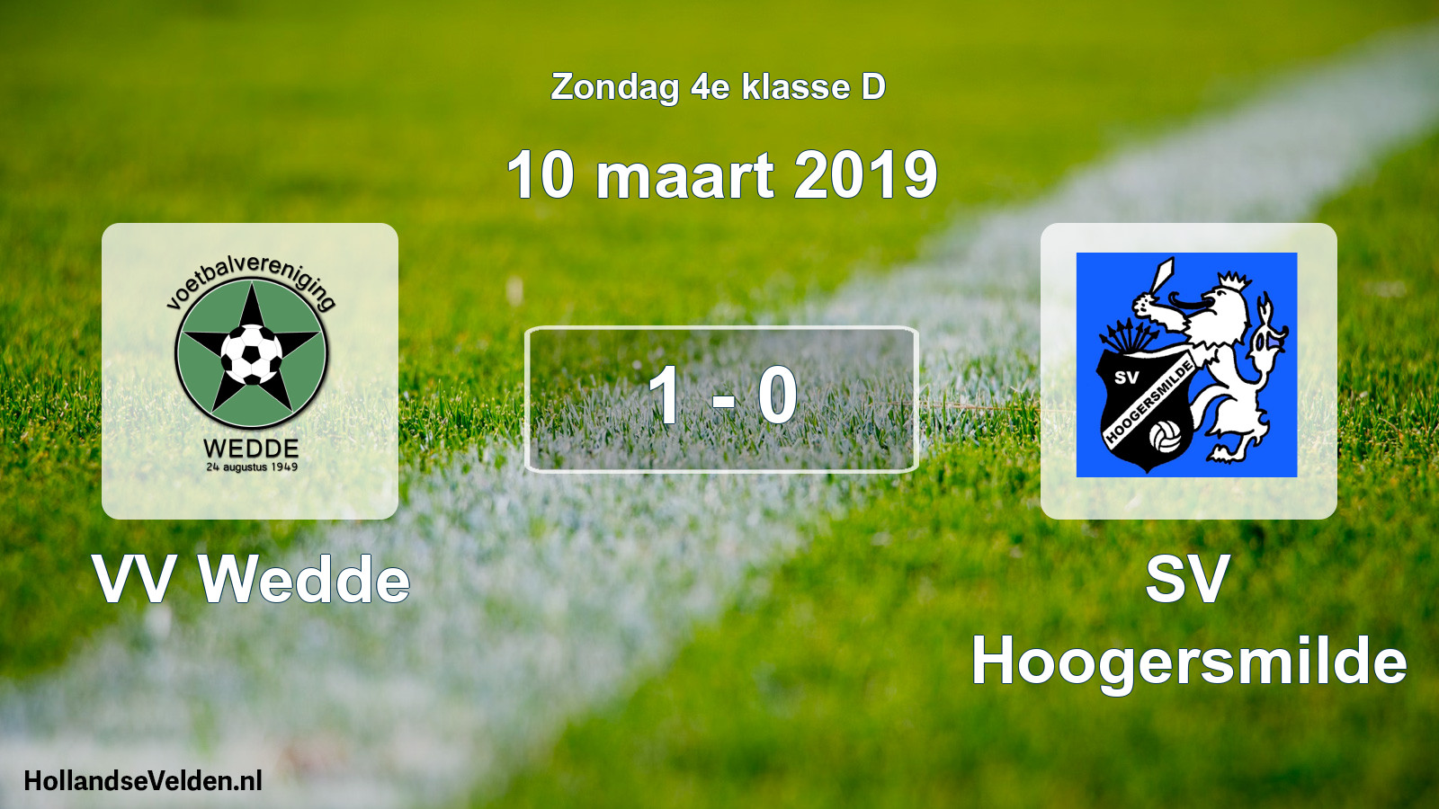 Total number of matches played: VV Wedde - SV Hoogersmilde 1 - 0 (10 March 2019)