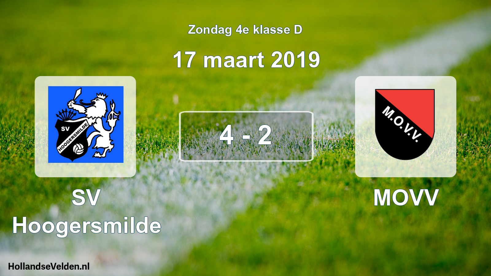 Total number of matches played: SV Hoogersmilde - MOVV 4 - 2 (17 March 2019)