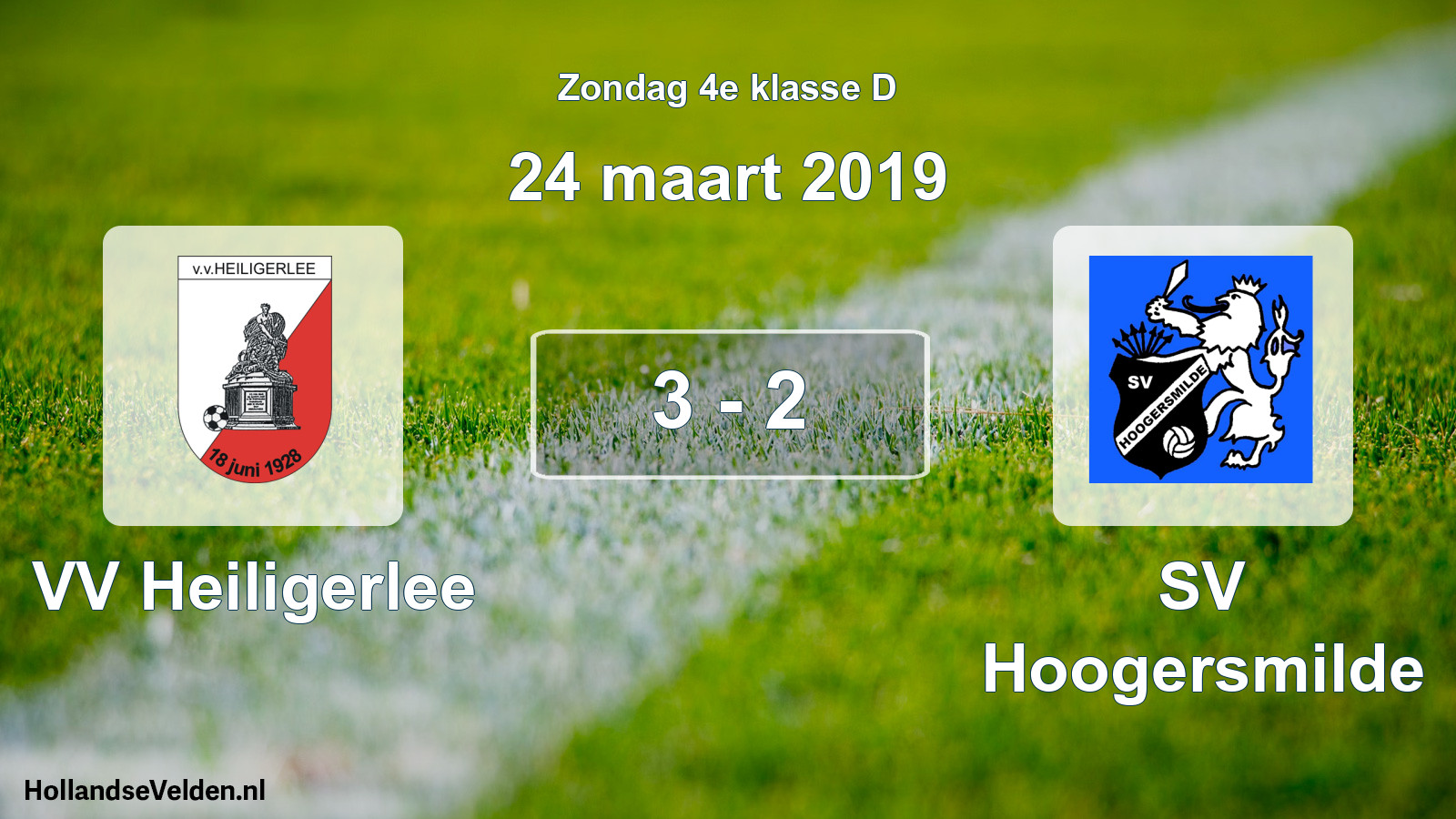 Total number of matches played: VV Heiligerlee - SV Hoogersmilde 3 - 2 (24 March 2019)
