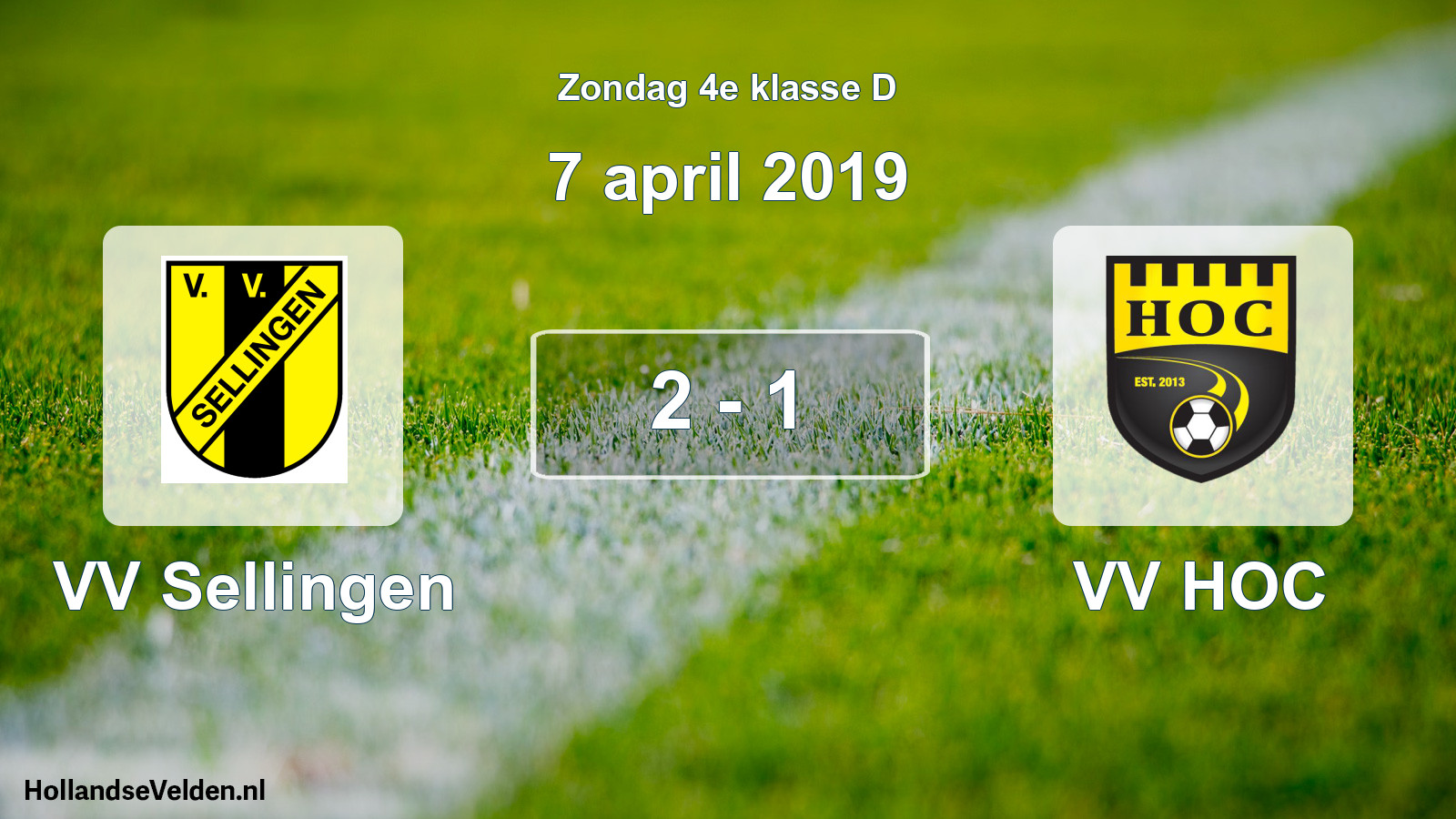 Total number of matches played: VV Sellingen - VV HOC 2 - 1 (7 April 2019)