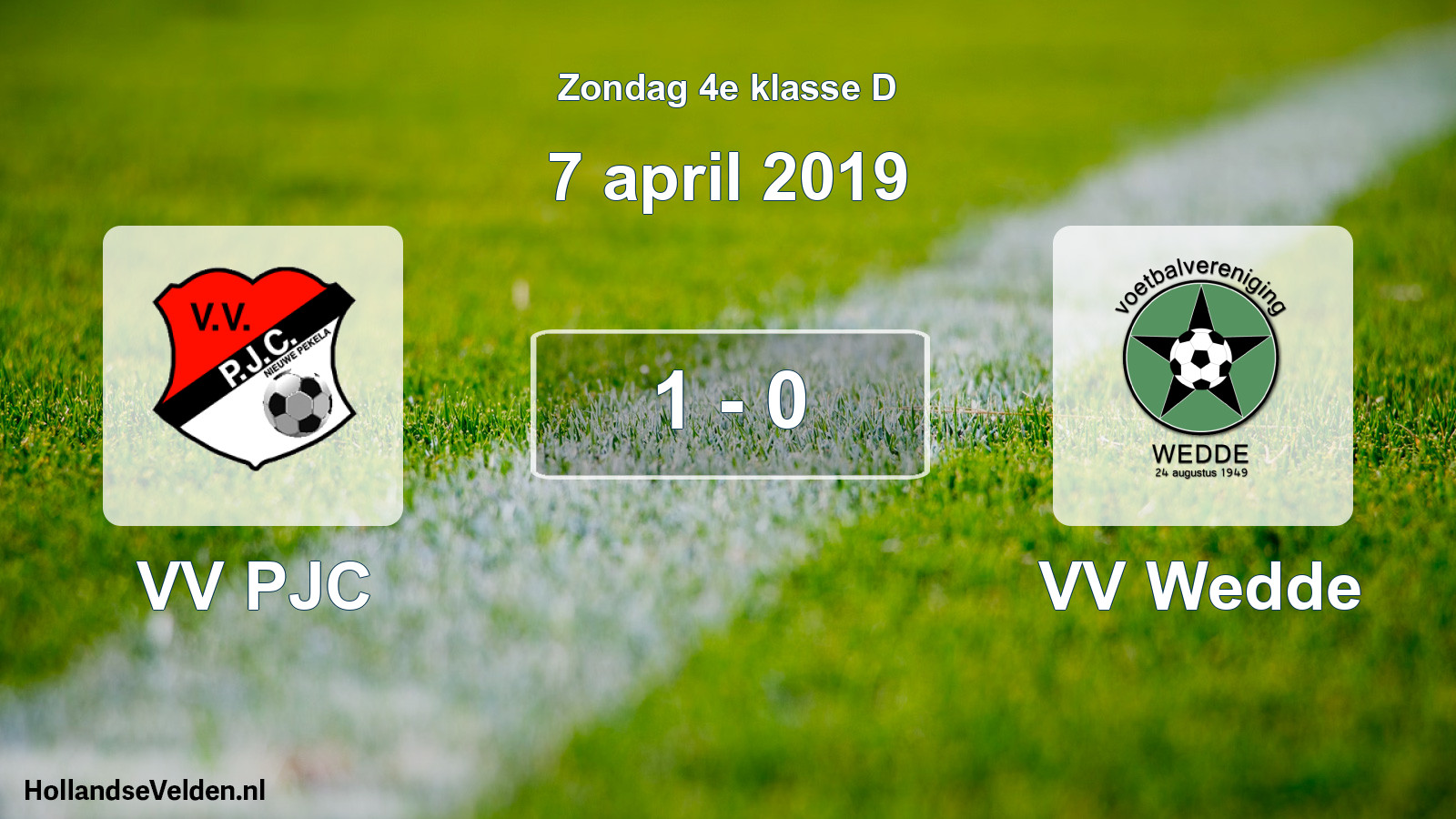 Total number of matches played: VV PJC - VV Wedde 1 - 0 (7 April 2019)