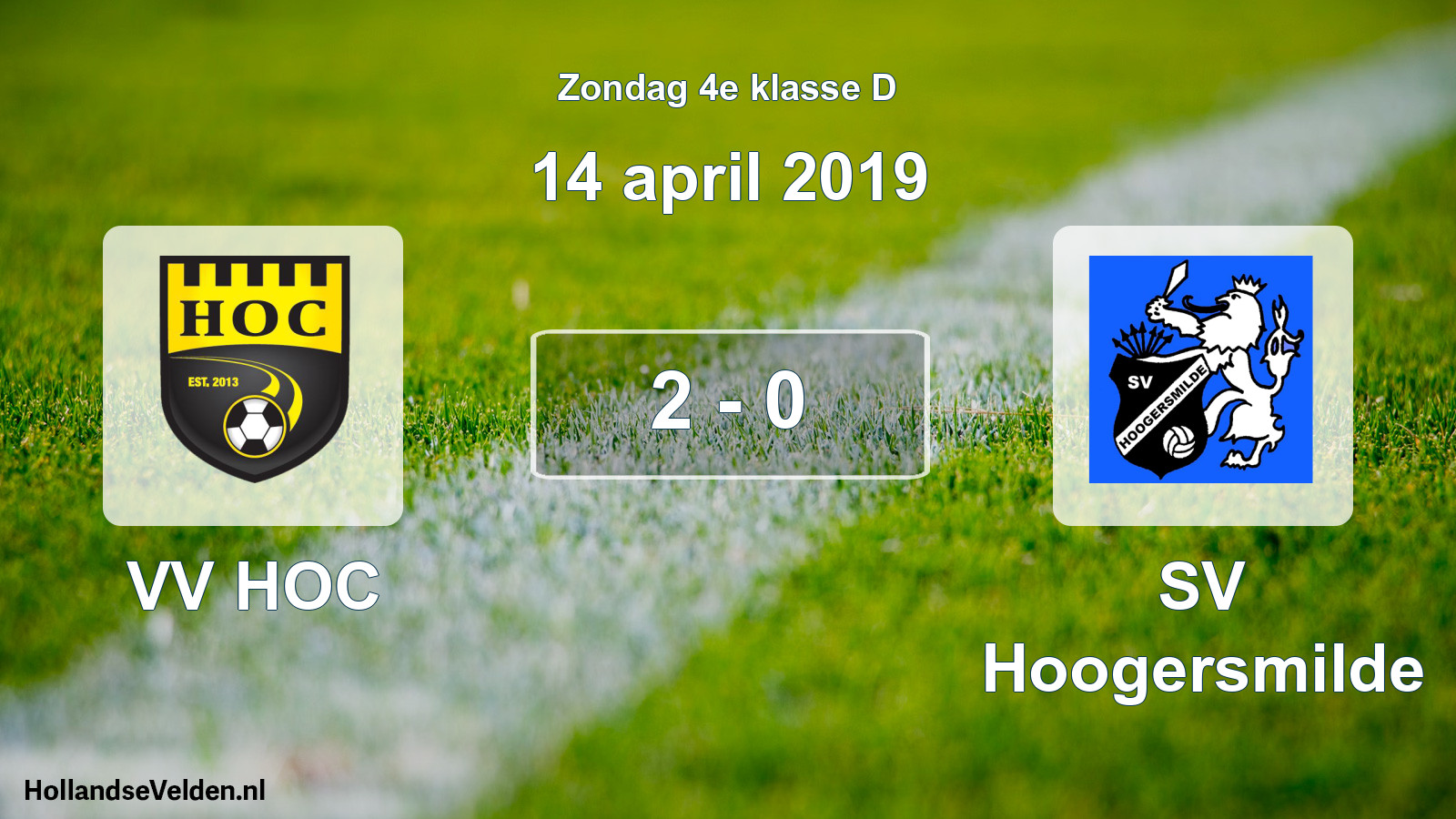 Total number of matches played: VV HOC - SV Hoogersmilde 2 - 0 (14 April 2019)