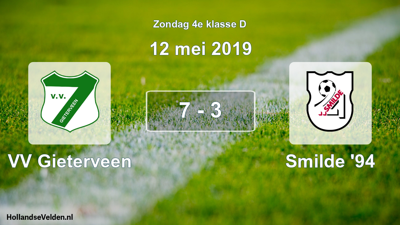 Total number of matches played: VV Gieterveen - Smilde '94 7 - 3 (12 May 2019)
