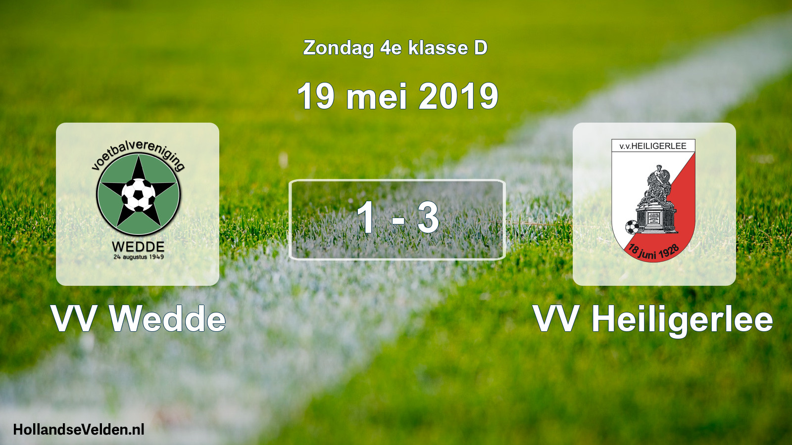 Total number of matches played: VV Wedde - VV Heiligerlee 1 - 3 (19 May 2019)