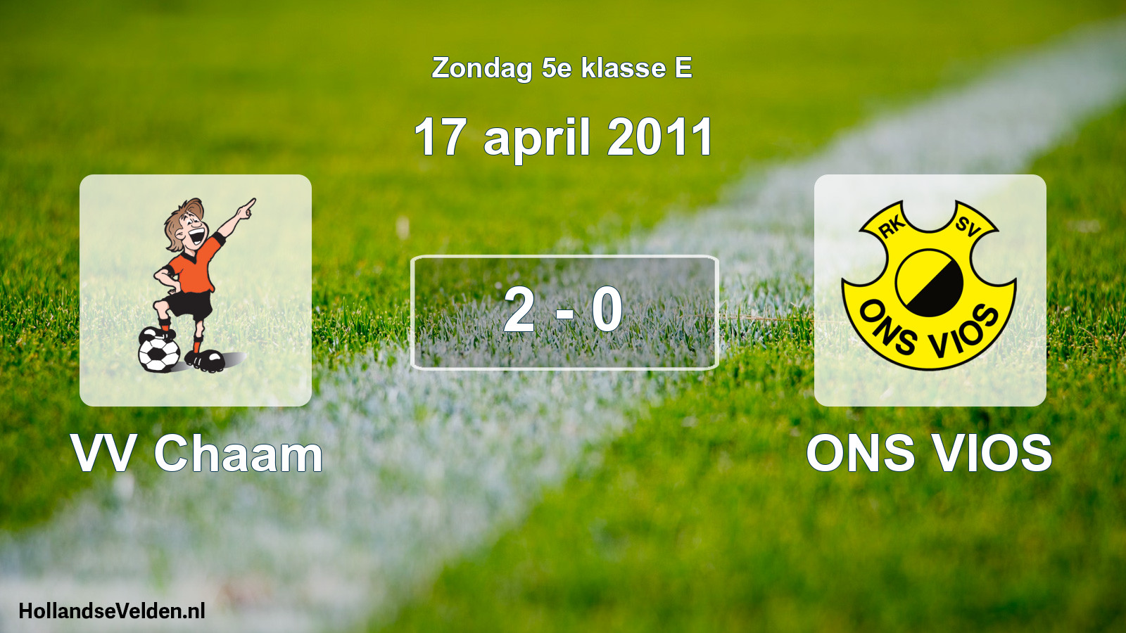 Total number of matches played: VV Chaam - ONS VIOS 2 - 0 (17 April 2011)