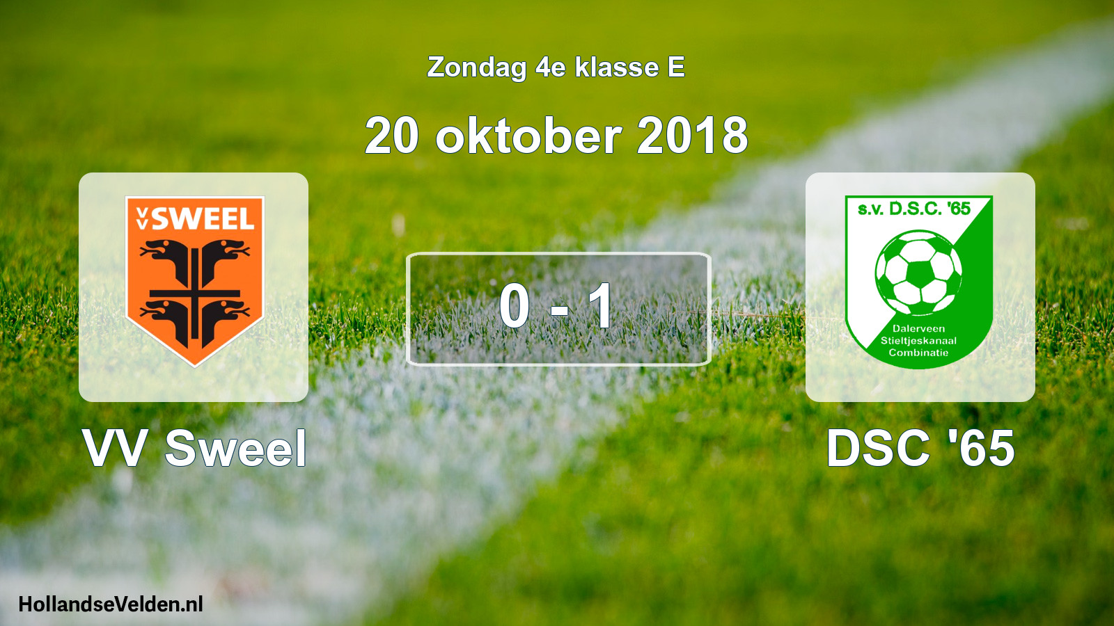 Total number of matches played: VV Sweel - DSC '65 0 - 1 (20 October 2018)