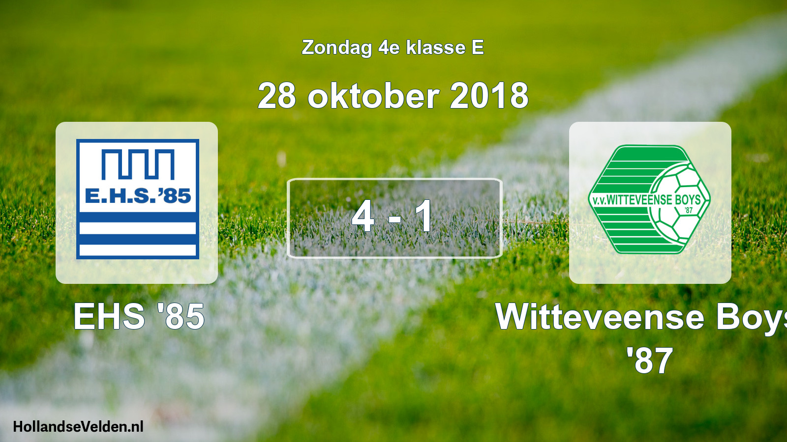 Total number of matches played: EHS '85 - Witteveense Boys '87 4 - 1 (28 October 2018)