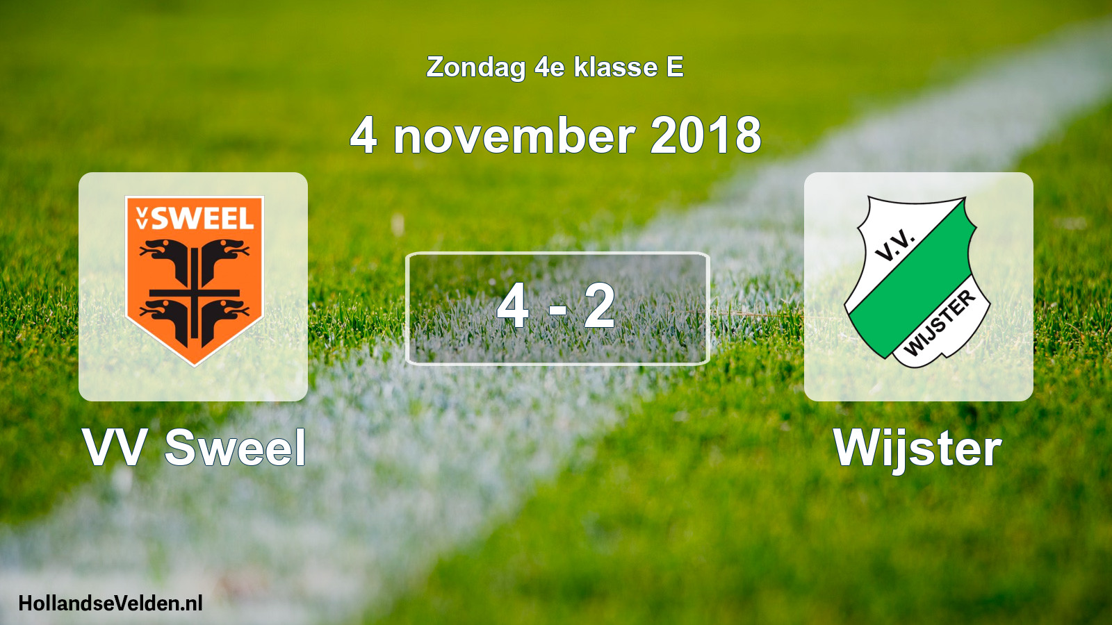 Total number of matches played: VV Sweel - Wijster 4 - 2 (4 November 2018)