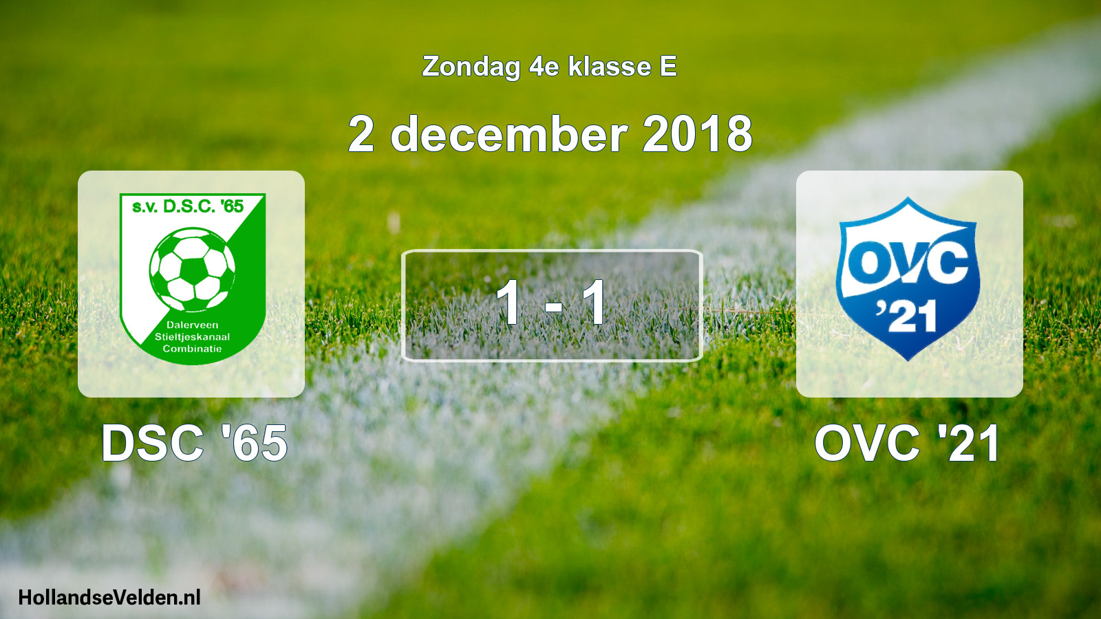Total number of matches played: DSC '65 - OVC '21 1 - 1 (2 December 2018)
