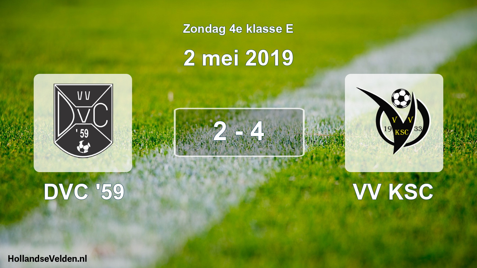 Total number of matches played: DVC '59 - VV KSC 2 - 4 (2 May 2019)