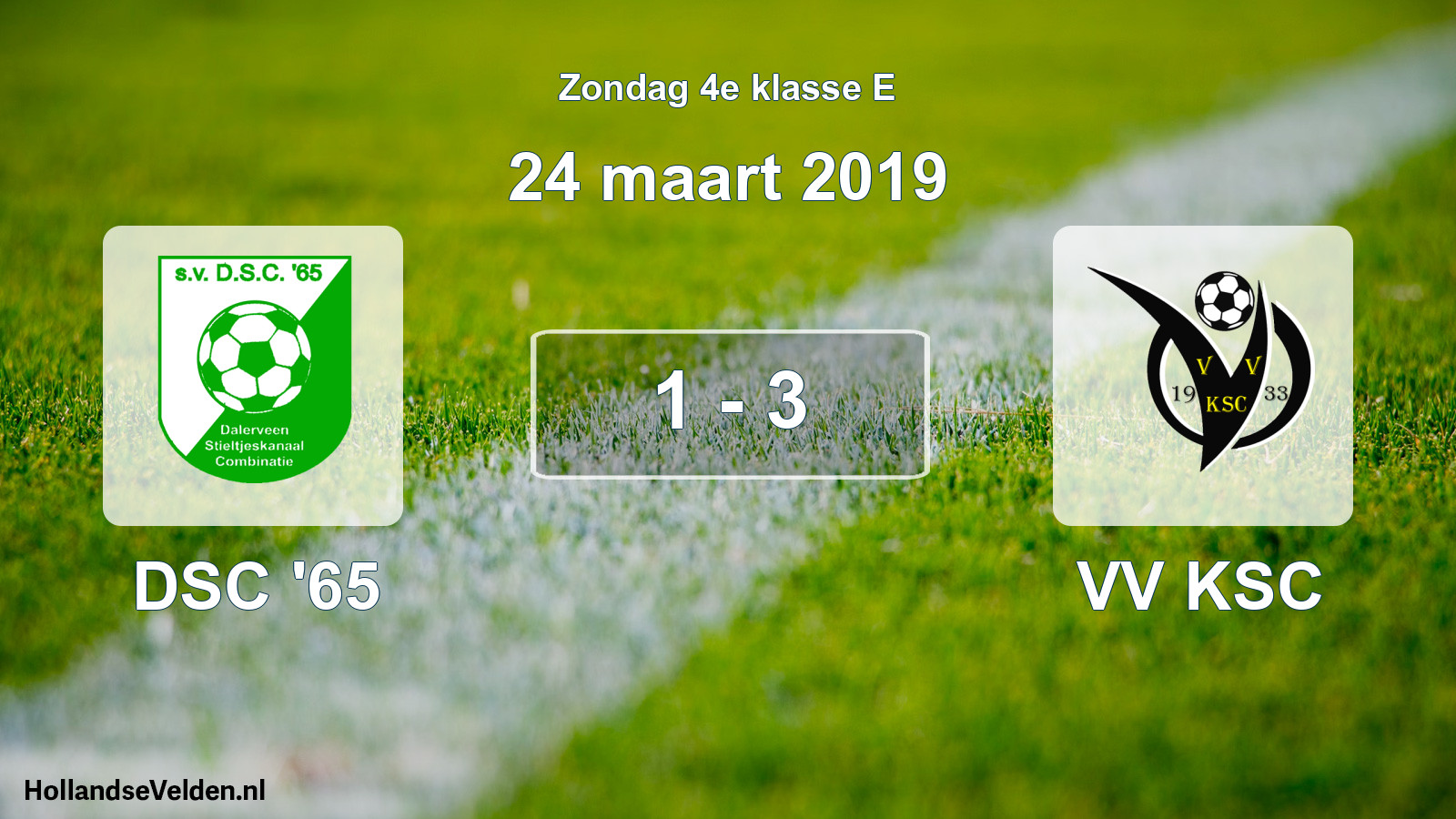Total number of matches played: DSC '65 - VV KSC 1 - 3 (24 March 2019)