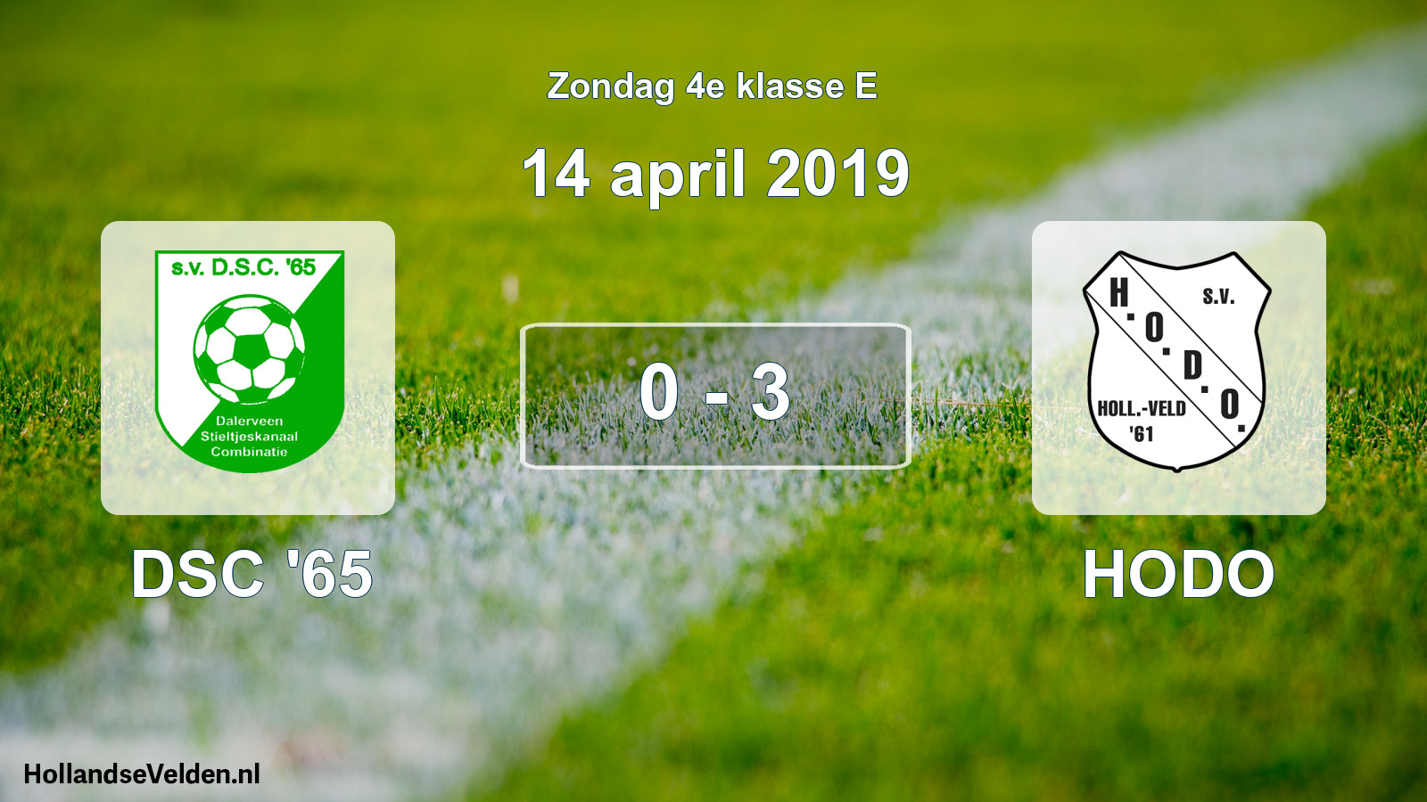 Total number of matches played: DSC '65 - HODO 0 - 3 (14 April 2019)