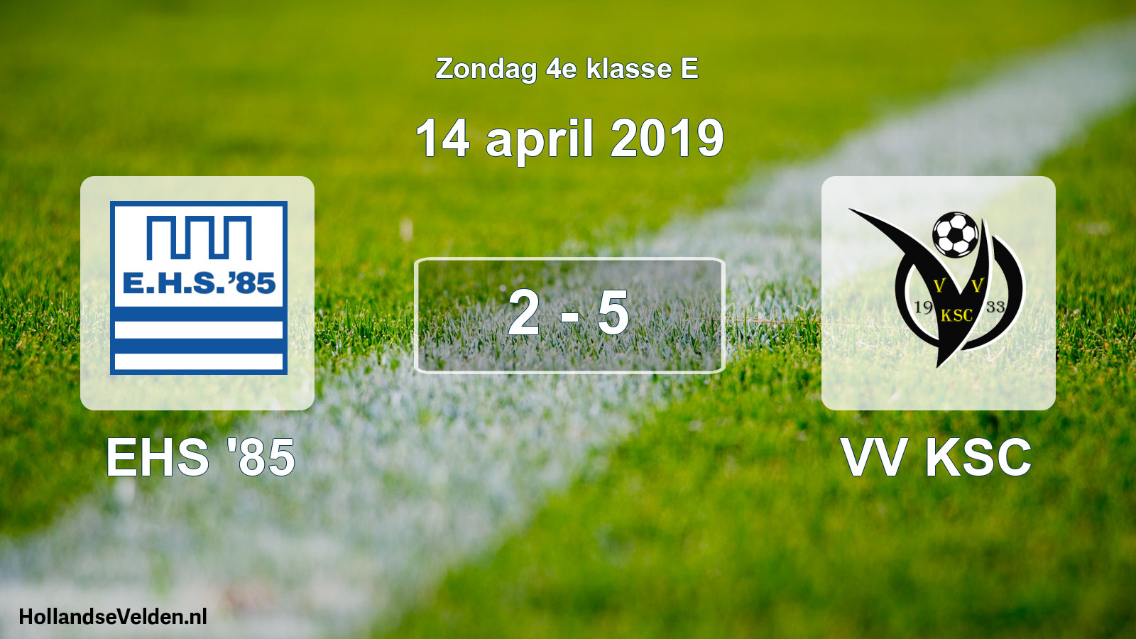 Total number of matches played: EHS '85 - VV KSC 2 - 5 (14 April 2019)