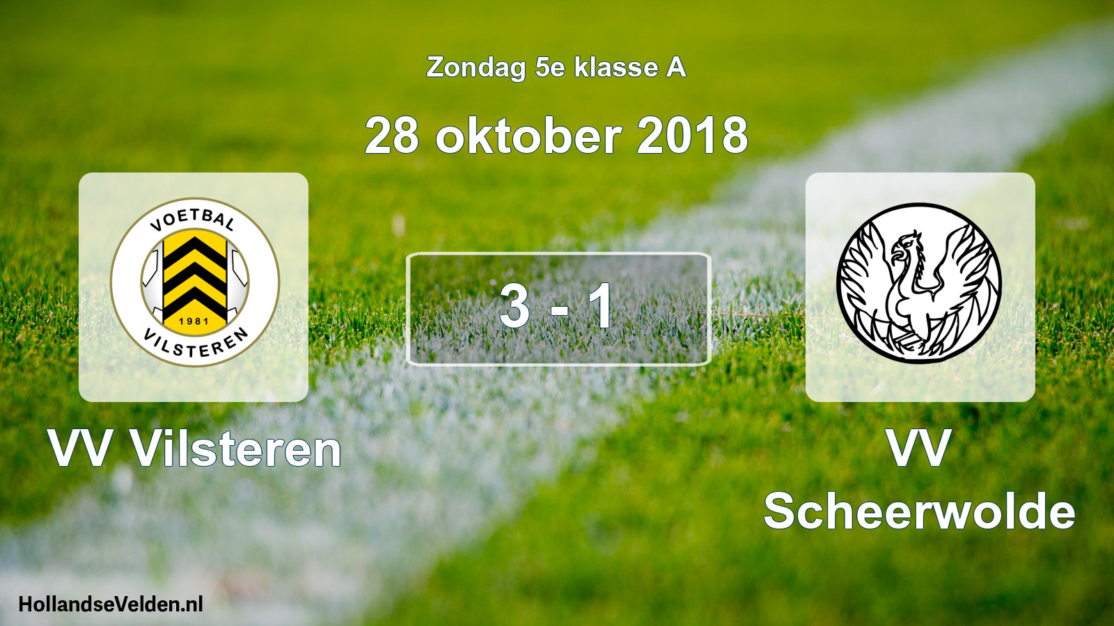 Total number of matches played: VV Vilsteren - VV Scheerwolde 3 - 1 (28 October 2018)