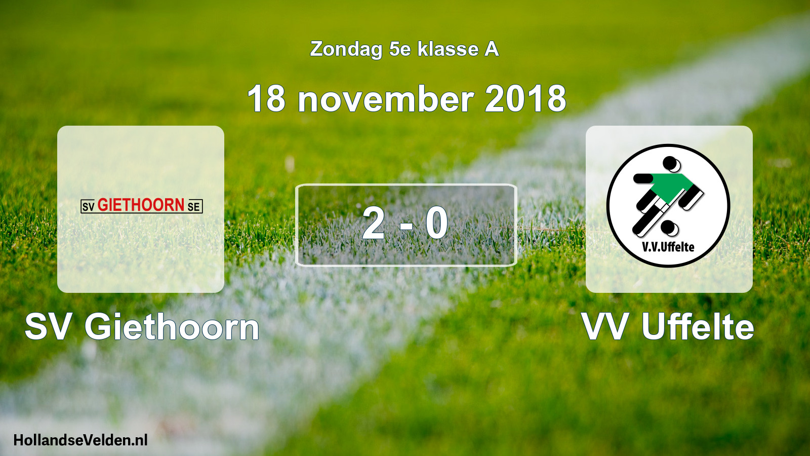 Total number of matches played: SV Giethoorn - VV Uffelte 2 - 0 (18 November 2018)