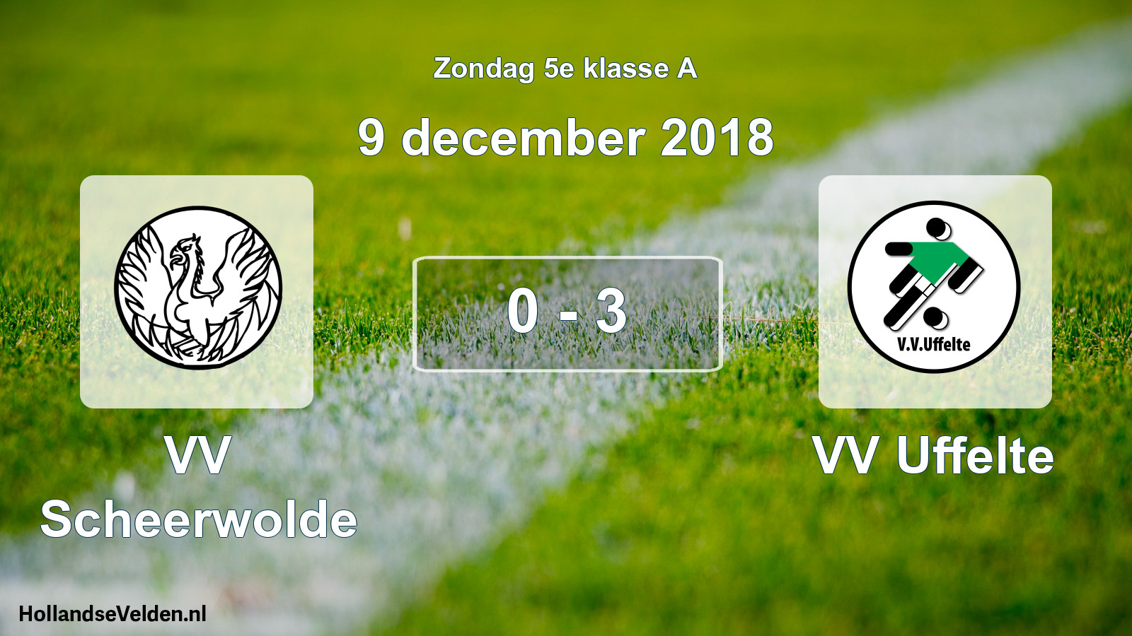 Total number of matches played: VV Scheerwolde - VV Uffelte 0 - 3 (9 December 2018)