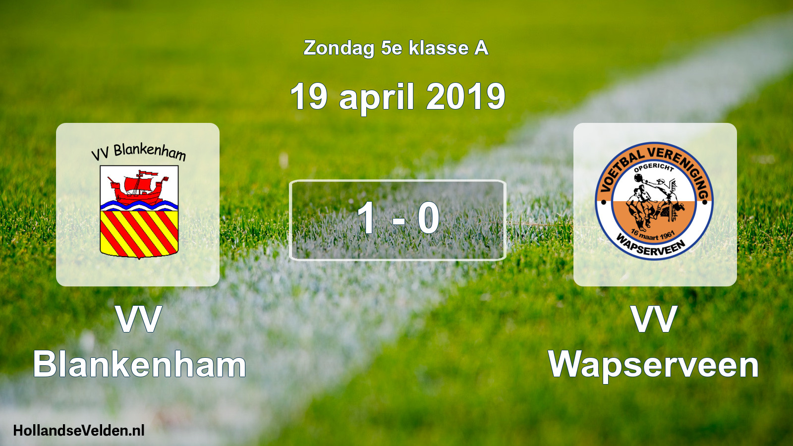 Total number of matches played: VV Blankenham - VV Wapserveen 1 - 0 (19 April 2019)