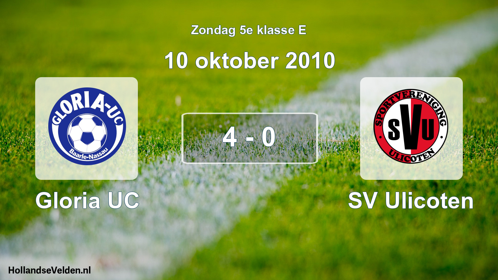 Total number of matches played: Gloria UC - SV Ulicoten 4 - 0 (10 October 2010)