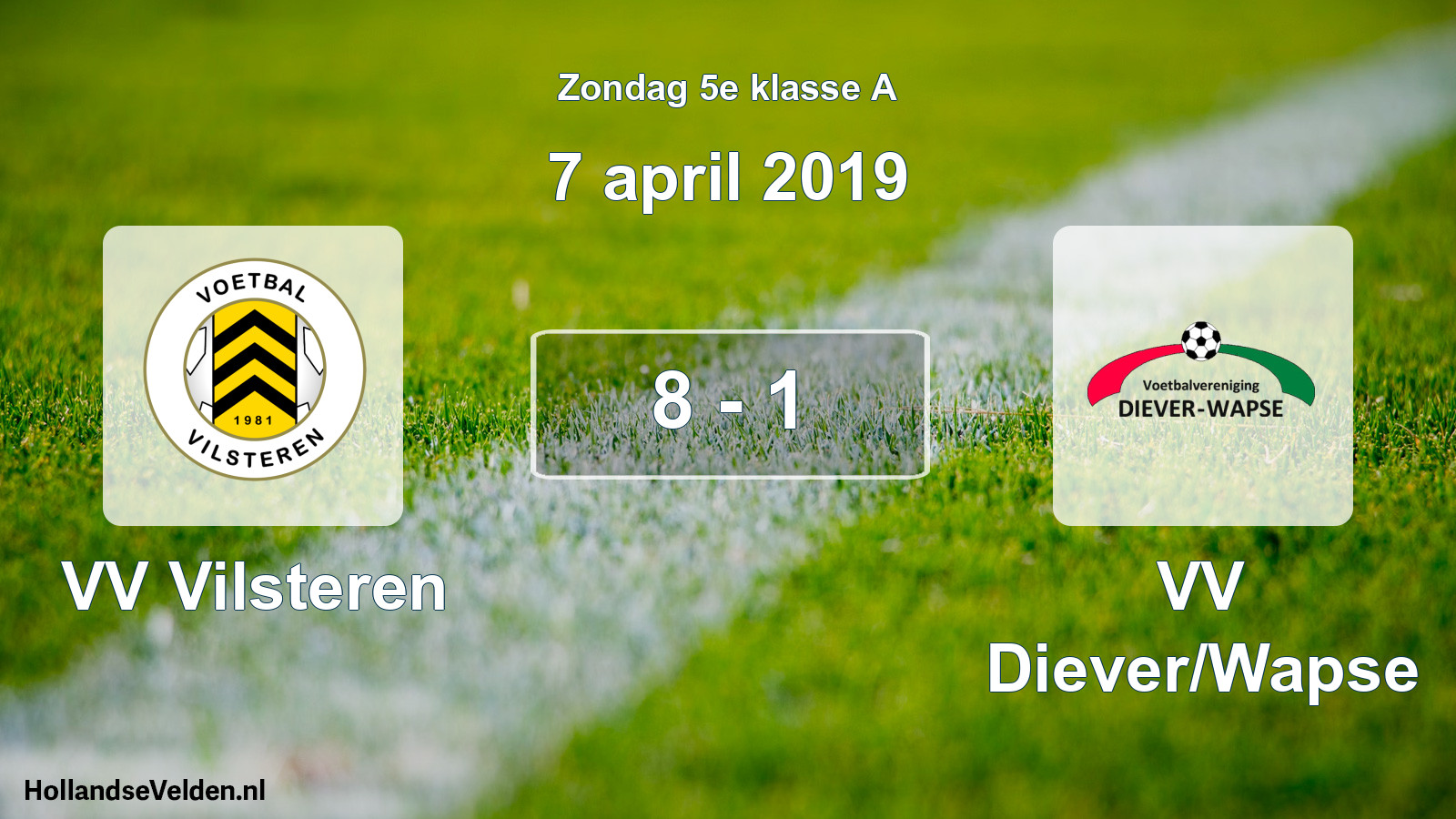 Total number of matches played: VV Vilsteren - VV Diever/Wapse 8 - 1 (7 April 2019)