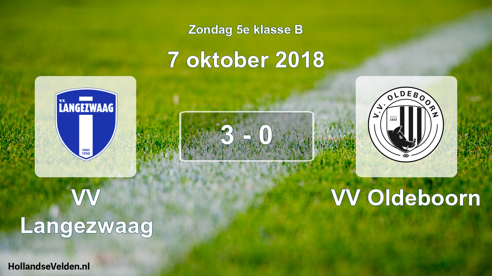 Total number of matches played: VV Langezwaag - VV Oldeboorn 3 - 0 (7 October 2018)