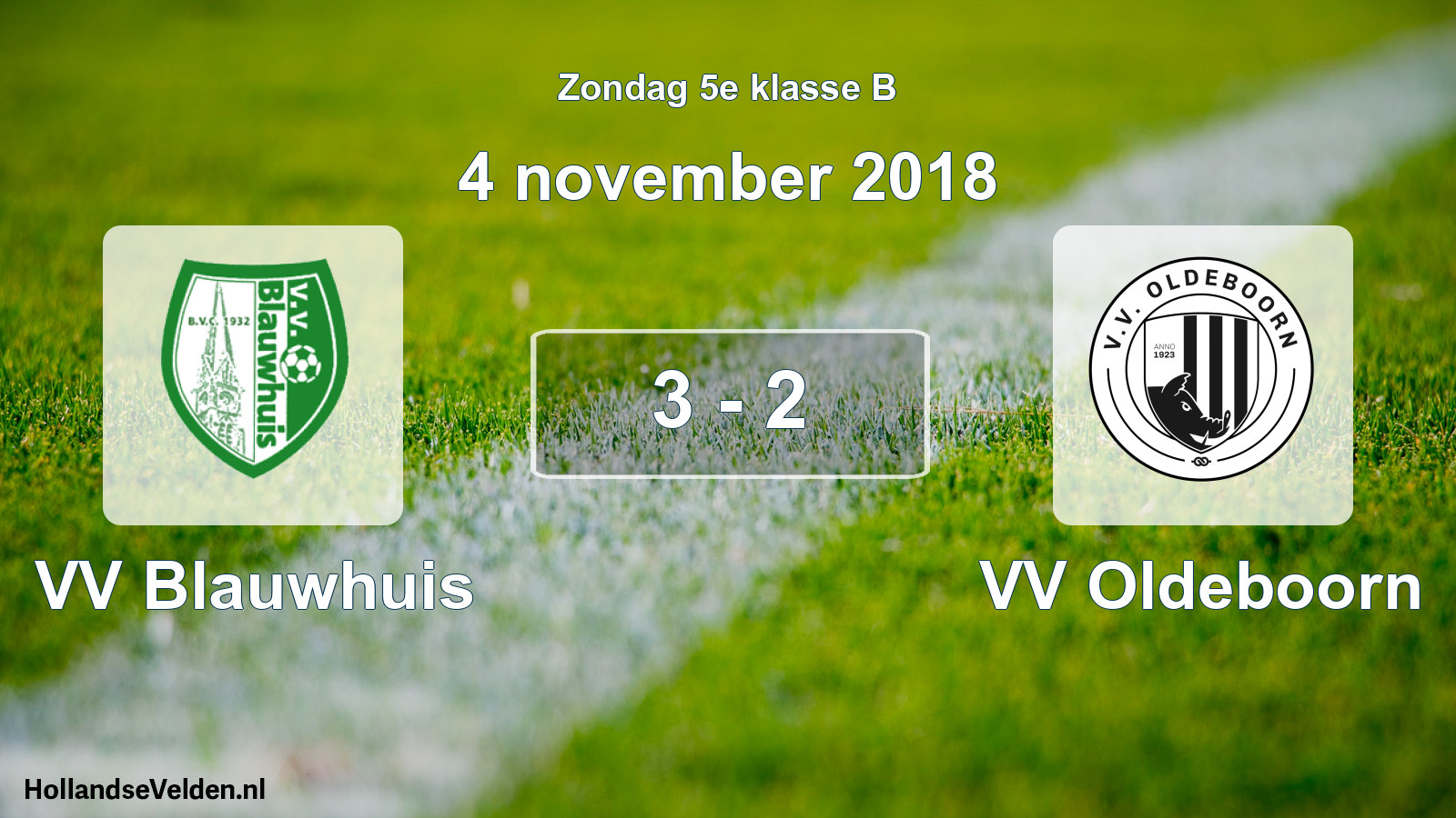 Total number of matches played: VV Blauwhuis - VV Oldeboorn 3 - 2 (4 November 2018)