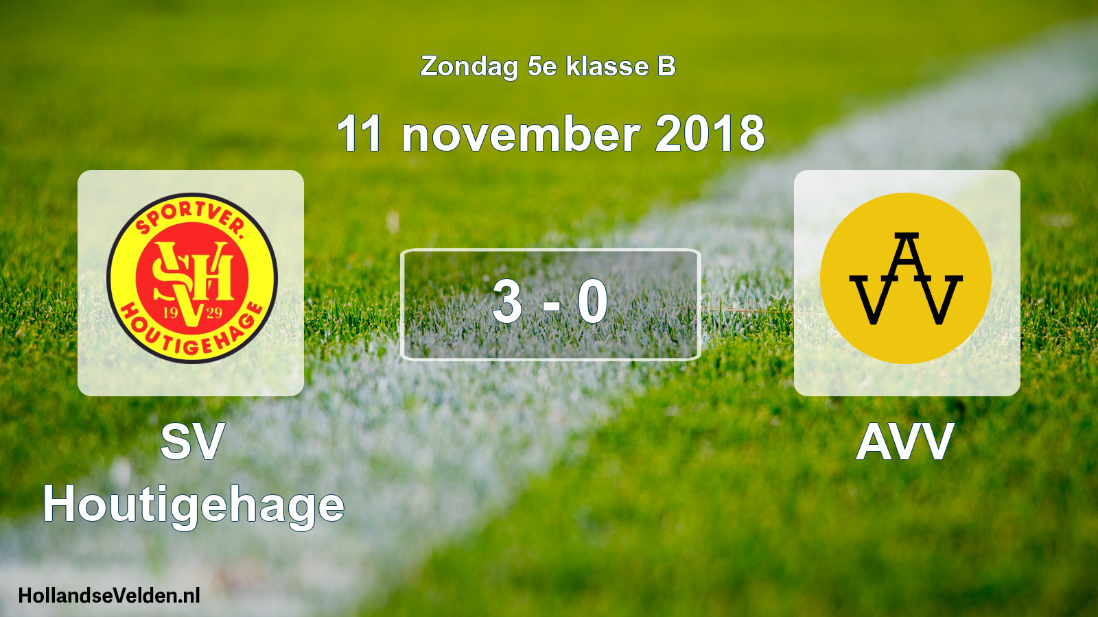 Total number of matches played: SV Houtigehage - AVV 3 - 0 (11 November 2018)