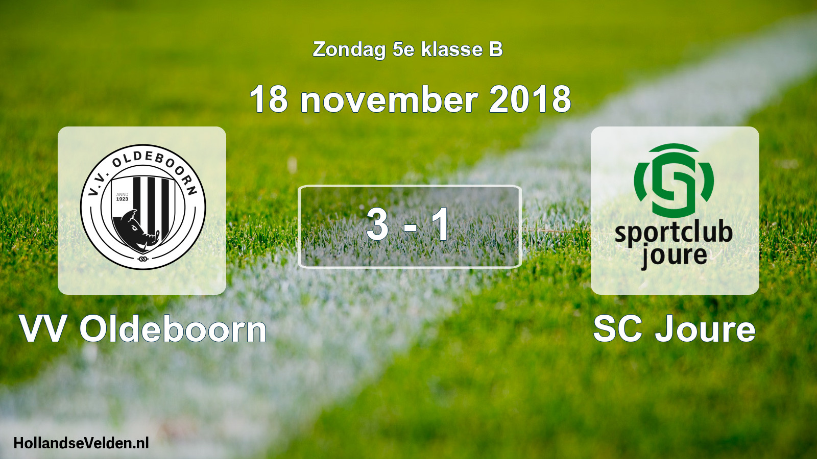 Total number of matches played: VV Oldeboorn - SC Joure 3 - 1 (18 November 2018)