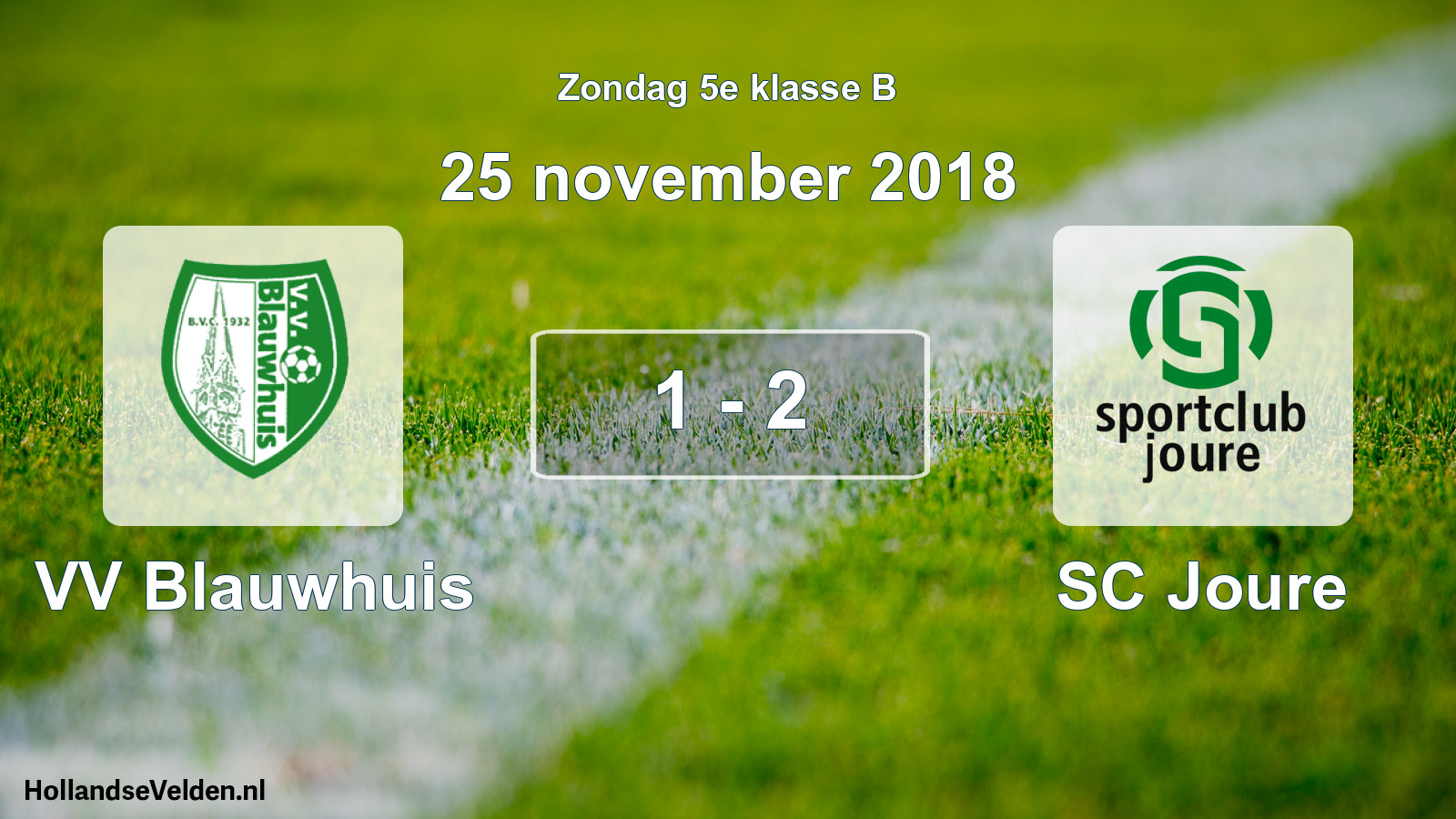 Total number of matches played: VV Blauwhuis - SC Joure 1 - 2 (25 November 2018)