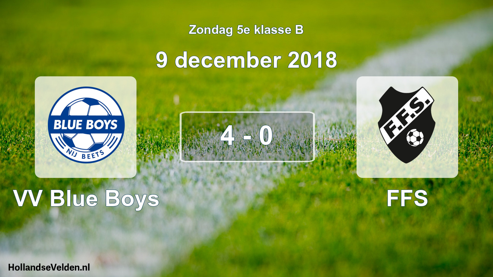 Total number of matches played: VV Blue Boys - FFS 4 - 0 (9 December 2018)