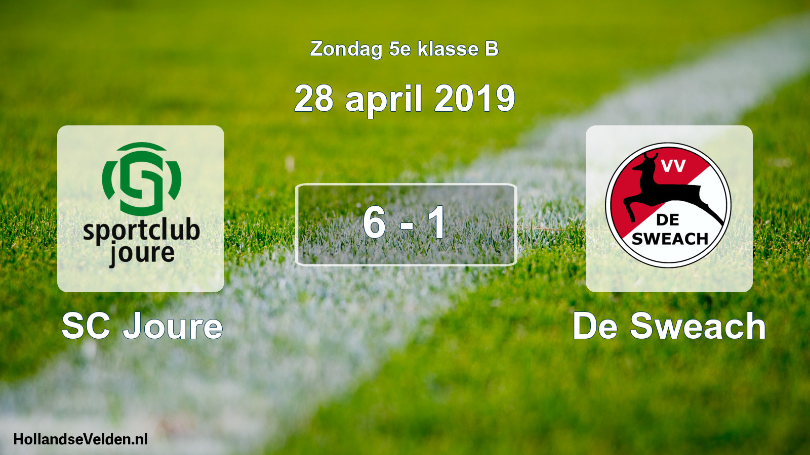 Total number of matches played: SC Joure - De Sweach 6 - 1 (28 April 2019)