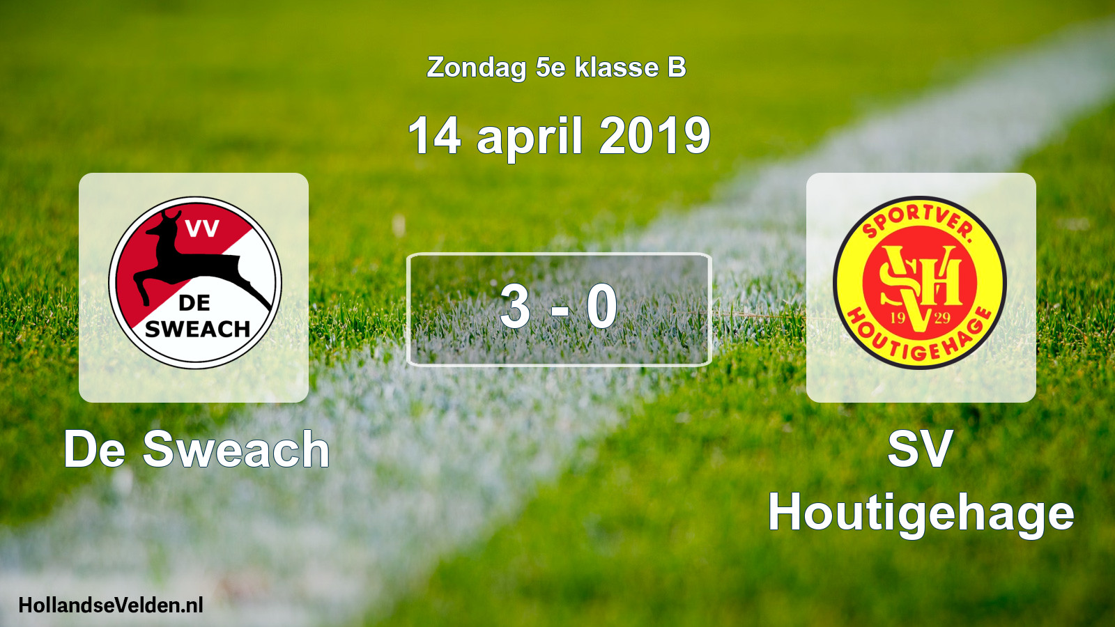 Total number of matches played: De Sweach - SV Houtigehage 3 - 0 (14 April 2019)