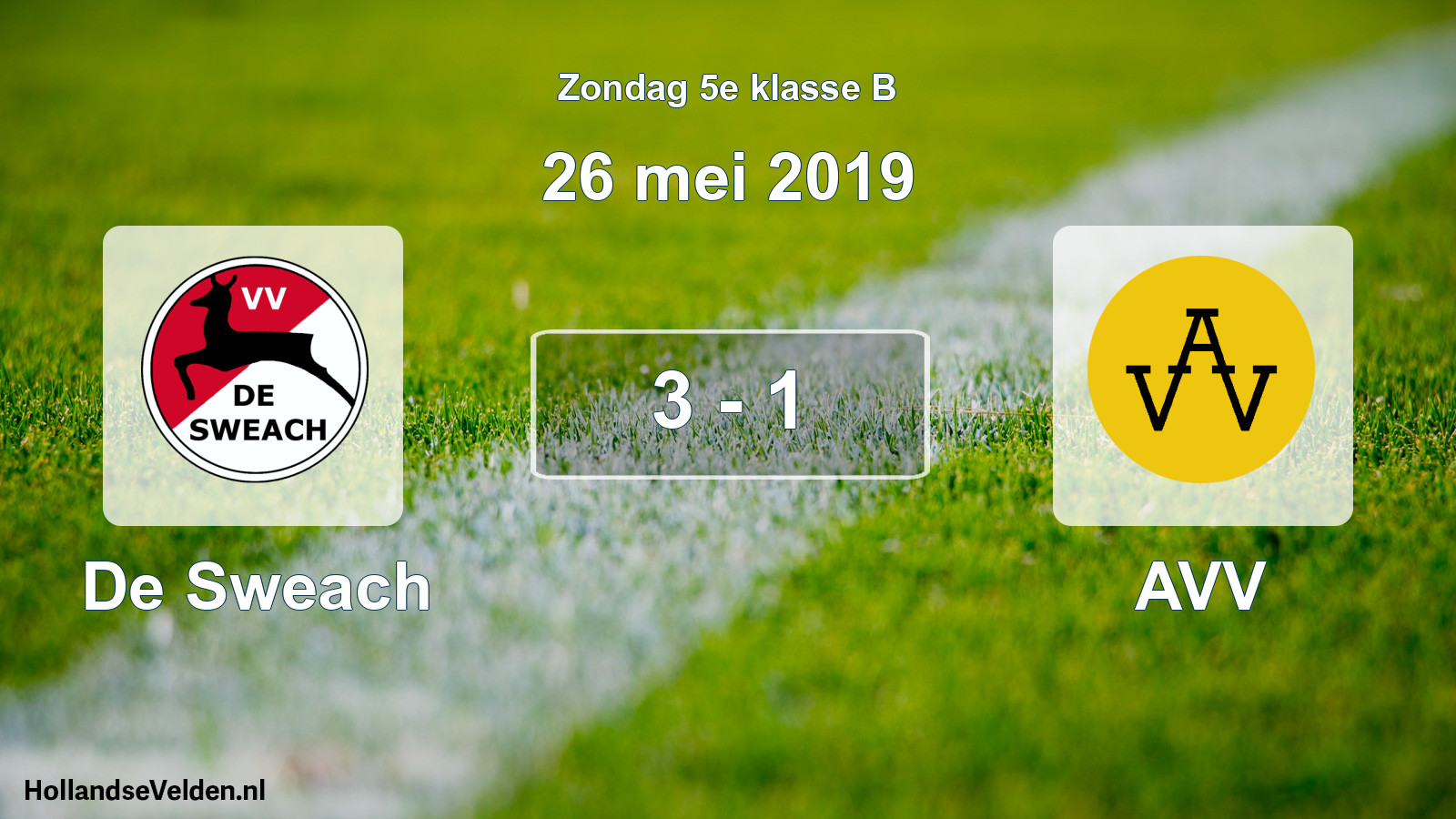 Total number of matches played: De Sweach - AVV 3 - 1 (26 May 2019)