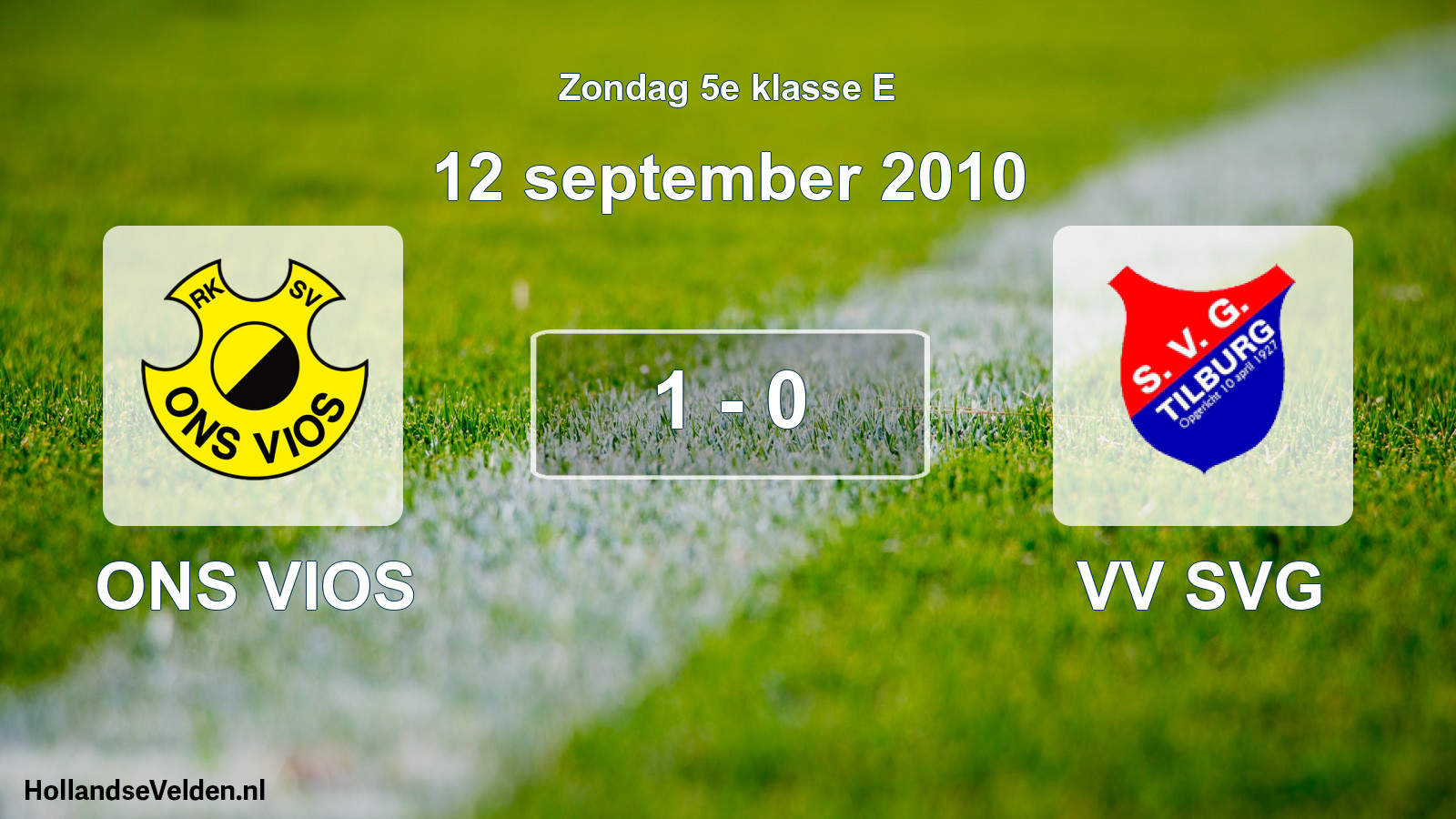 Total number of matches played: ONS VIOS - VV SVG 1 - 0 (12 September 2010)