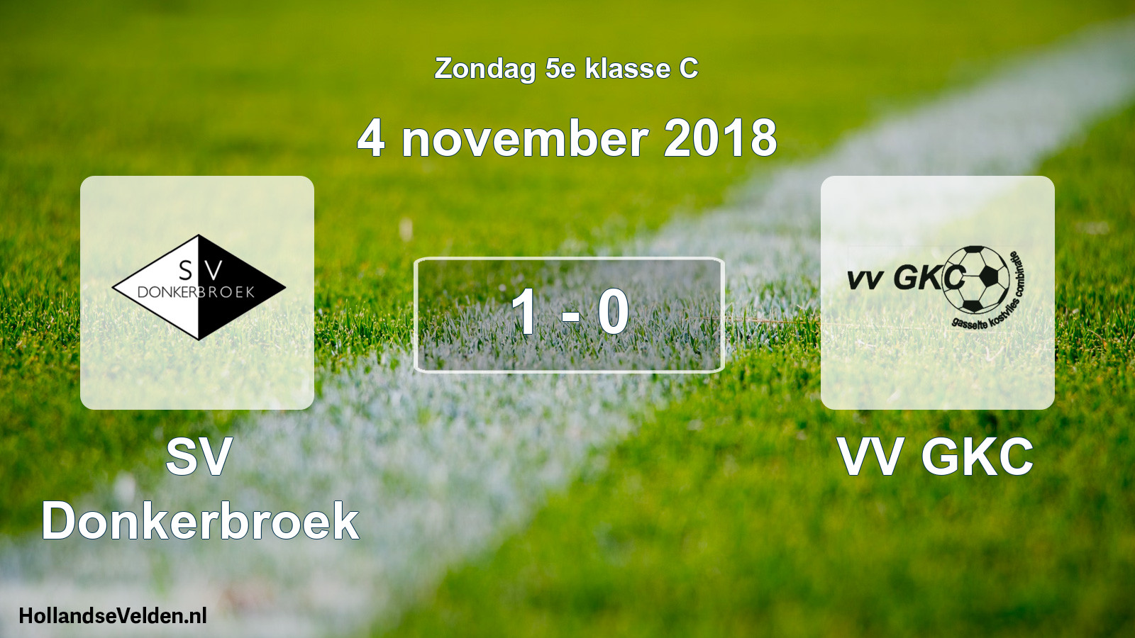 Total number of matches played: SV Donkerbroek - VV GKC 1 - 0 (4 November 2018)
