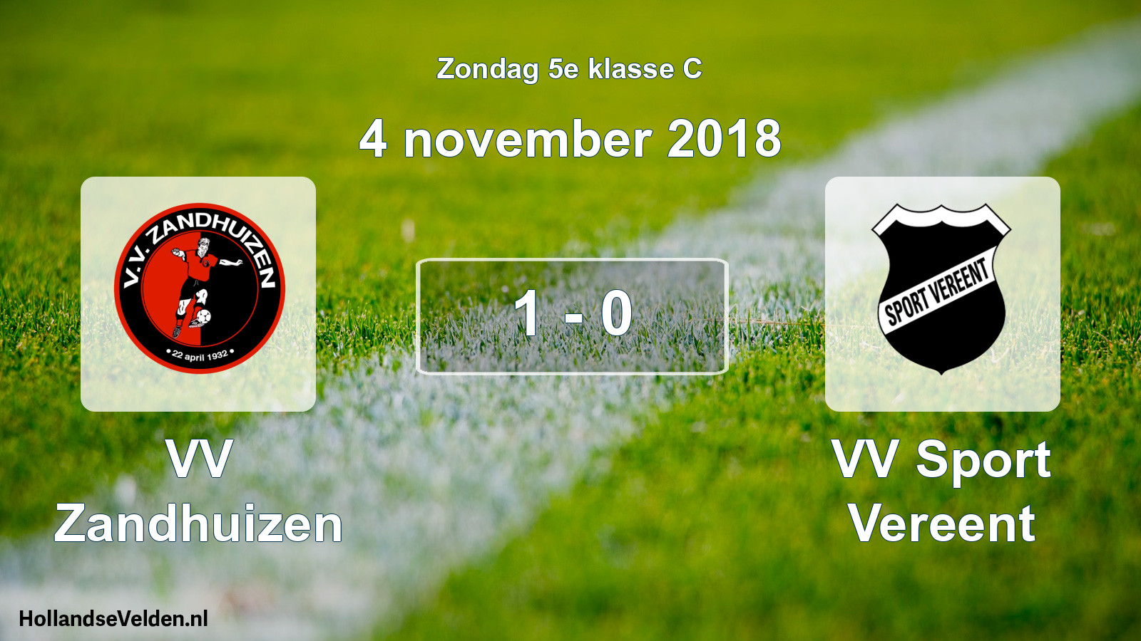 Total number of matches played: VV Zandhuizen - VV Sport Vereent 1 - 0 (4 November 2018)