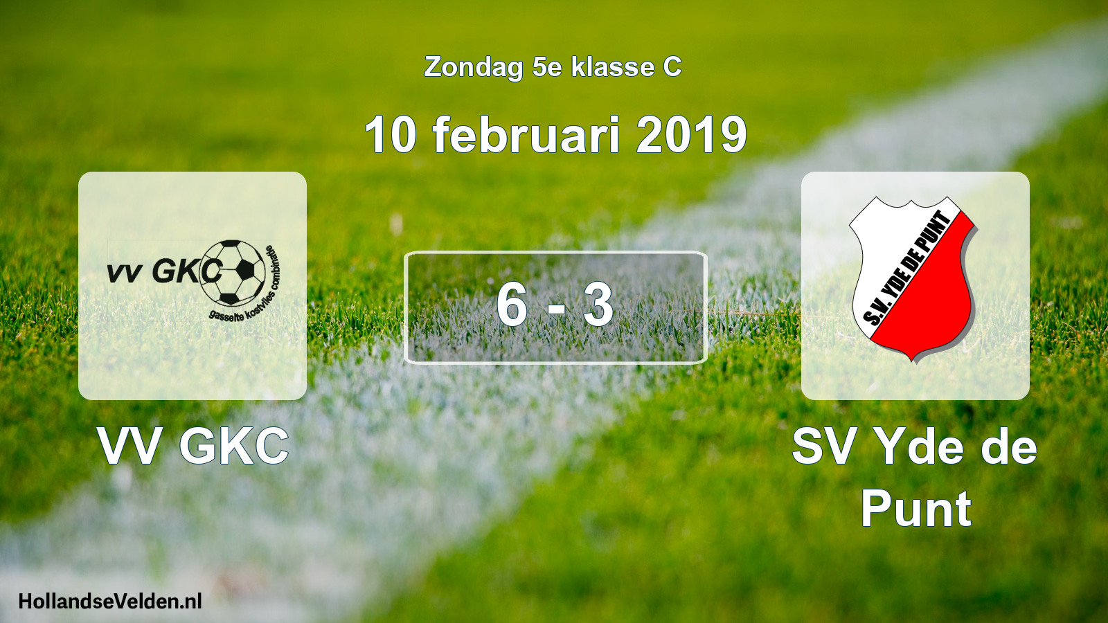 Total number of matches played: VV GKC - SV Yde de Punt 6 - 3 (10 February 2019)