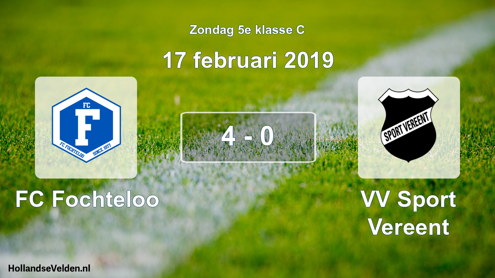 Total number of matches played: FC Fochteloo - VV Sport Vereent 4 - 0 (17 February 2019)
