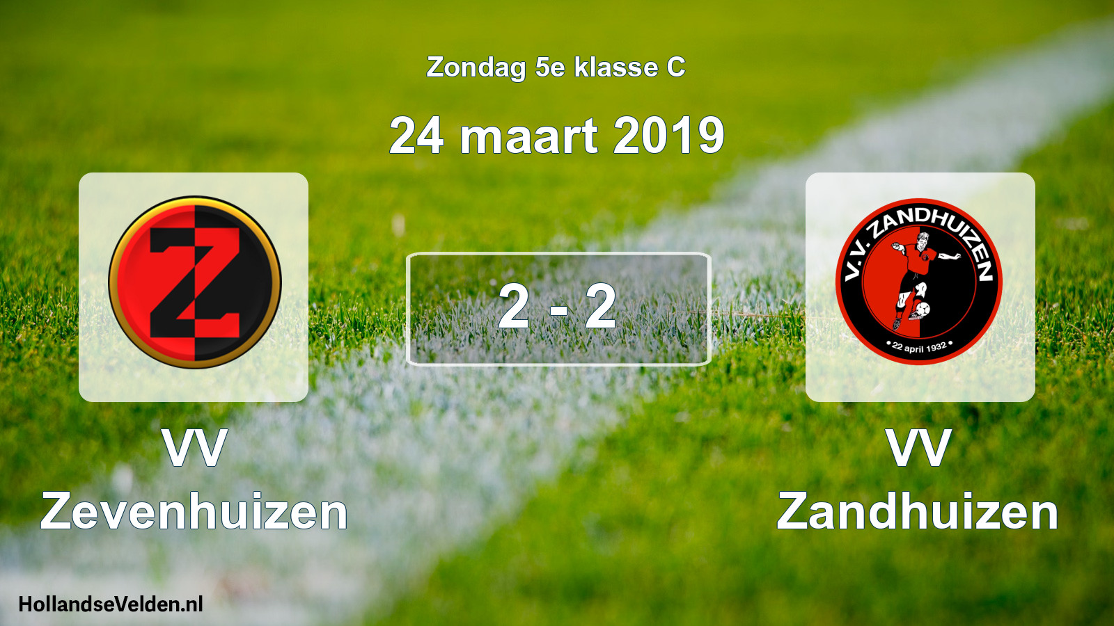 Total number of matches played: VV Zevenhuizen - VV Zandhuizen 2 - 2 (24 March 2019)