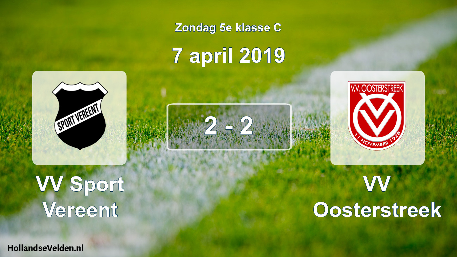 Total number of matches played: VV Sport Vereent - VV Oosterstreek 2 - 2 (7 April 2019)