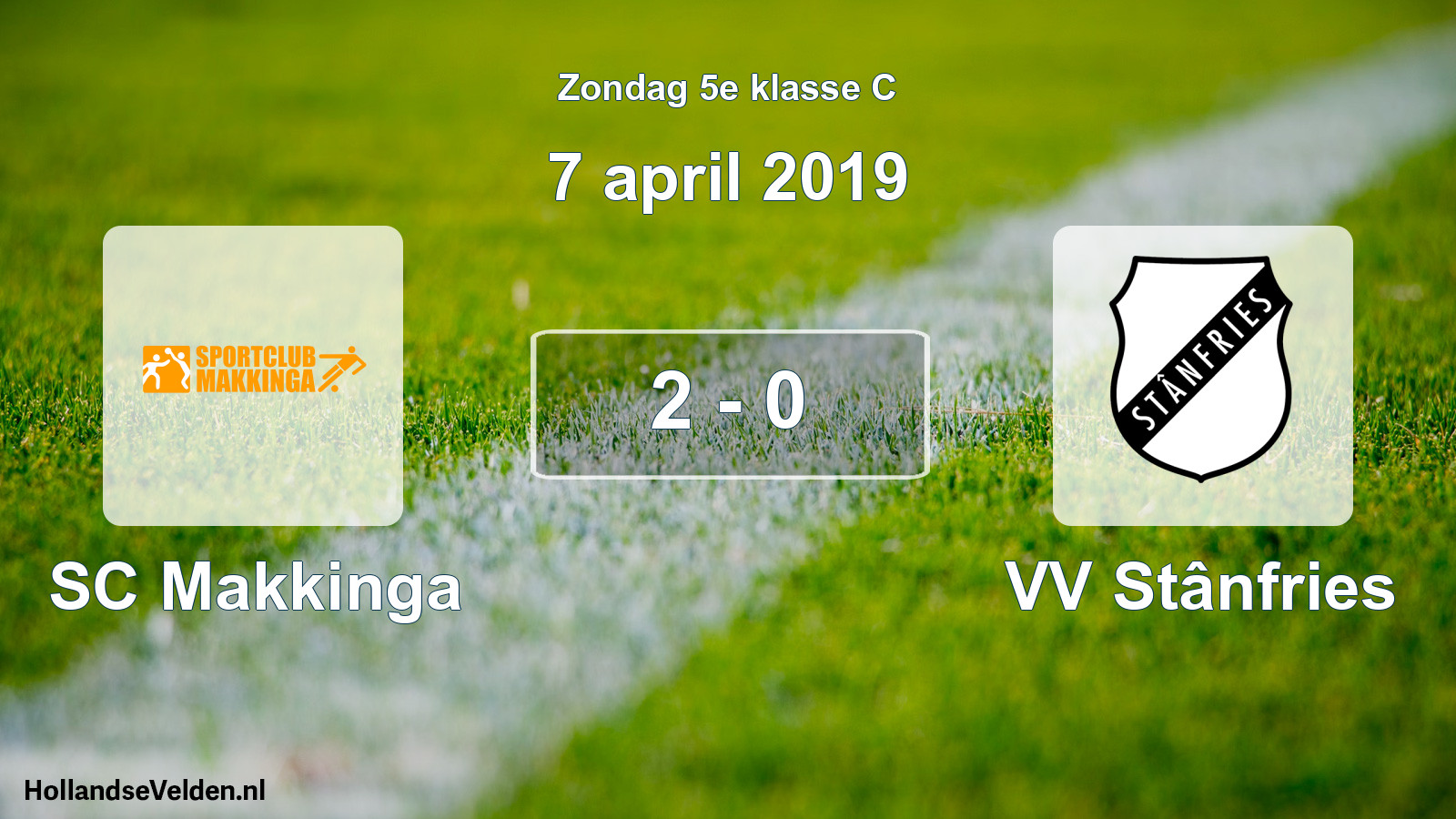 Total number of matches played: SC Makkinga - VV Stânfries 2 - 0 (7 April 2019)